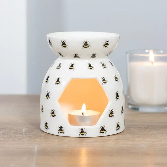 All Over Bee Print Oil Burner and Wax Warmer