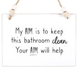 Your Aim Hanging Sign
