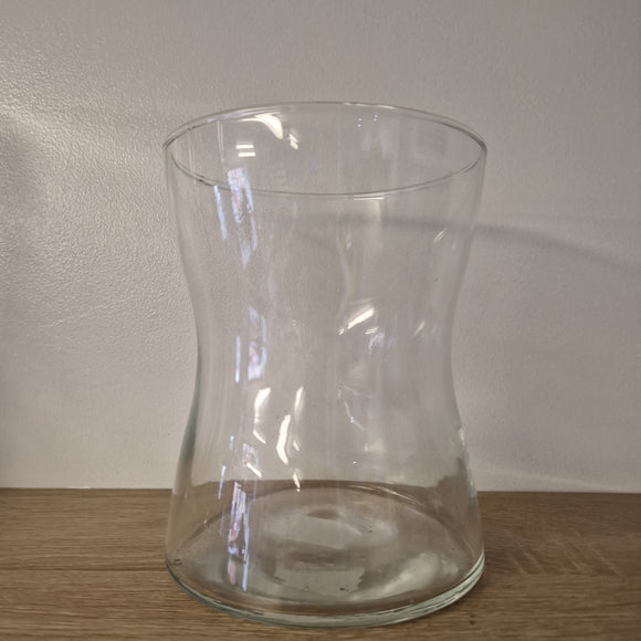 Clear Glass Vase Hour Glass Shape