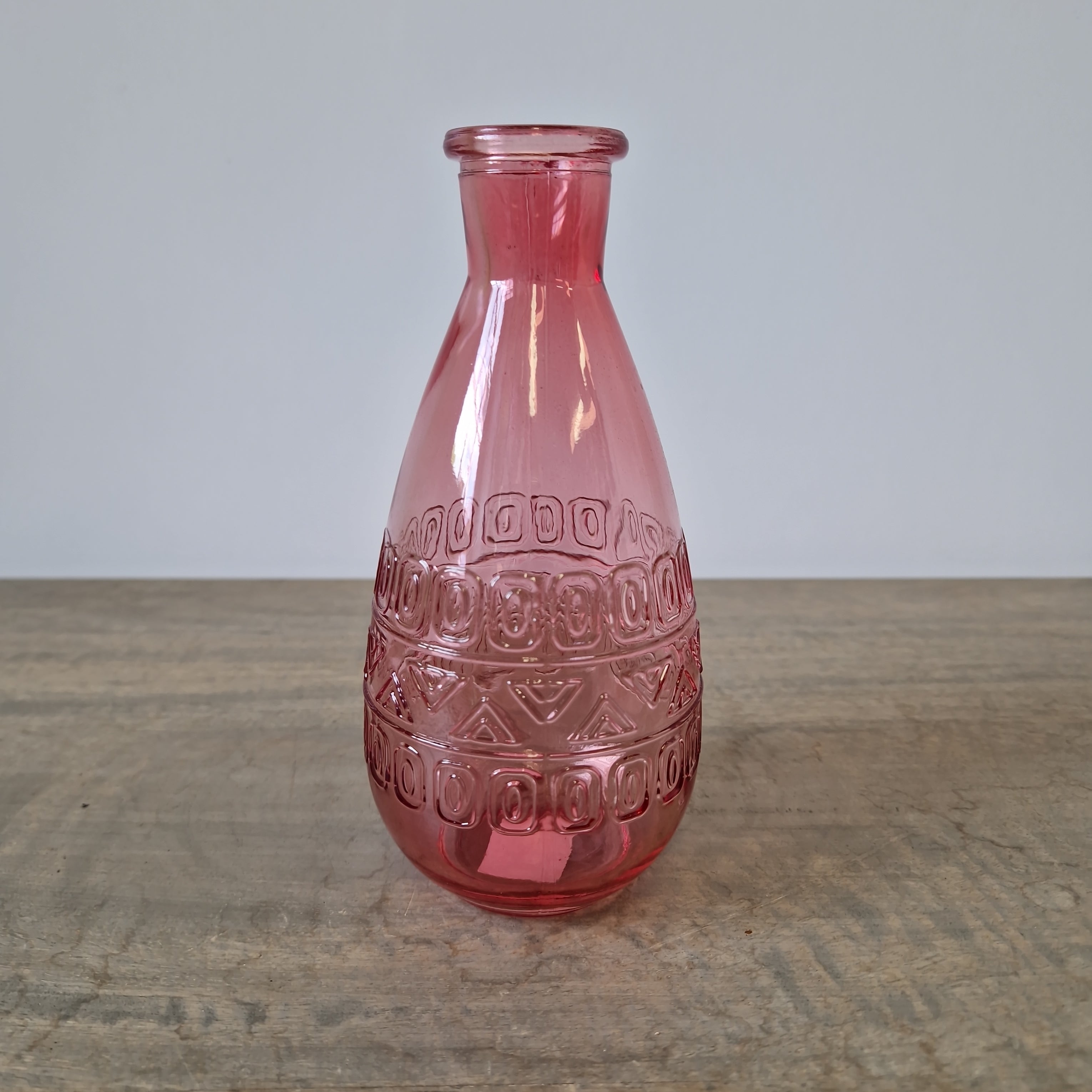 Rose pink narrow neck patterned vase - Click Flowers UK | Fresh Flower Bouquet Delivery in Spalding, Lincolnshire