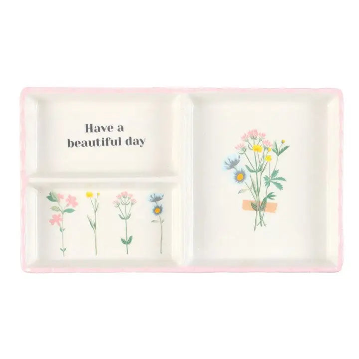 Have A Beautiful Day Floral Mother's Day Trinket Tray - Click Flowers UK | Fresh Flower Bouquet Delivery in Spalding, Lincolnshire