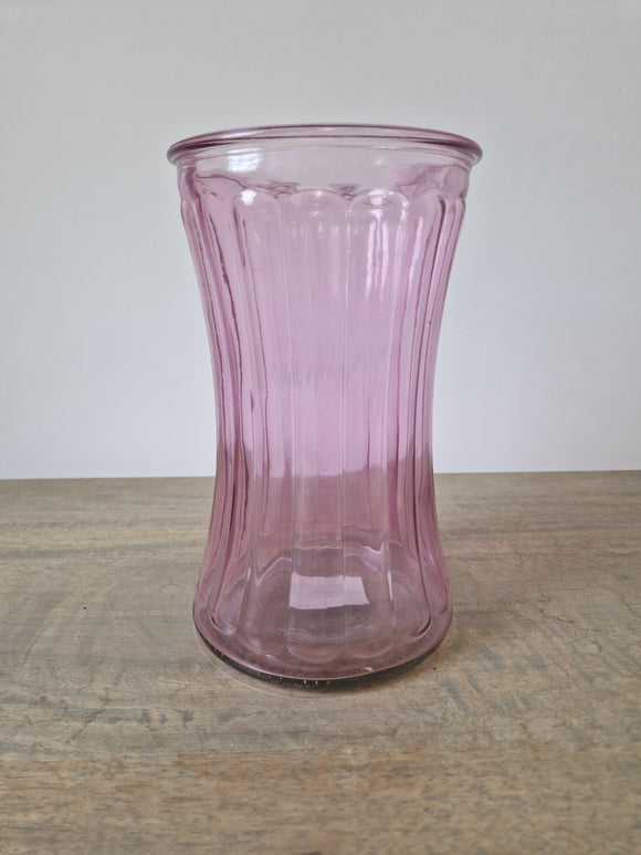 Pink ridged vase