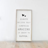 Always Believe Standing Frame, 40cm - Click Flowers UK | Fresh Flower Bouquet Delivery in Spalding, Lincolnshire