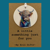 A Little Something - Highland Coo Card & Ceramic Keepsake - Click Flowers UK | Fresh Flower Bouquet Delivery in Spalding, Lincolnshire