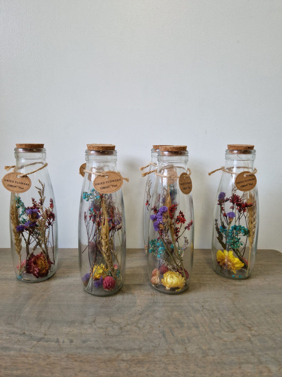 Dried flowers in a bottle birthday gift