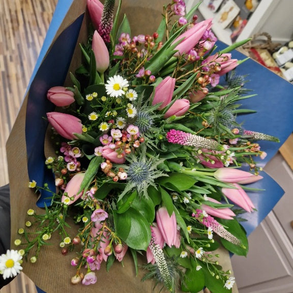 Tulip Country Mix Mother's Day Hand Tied Bouquet
