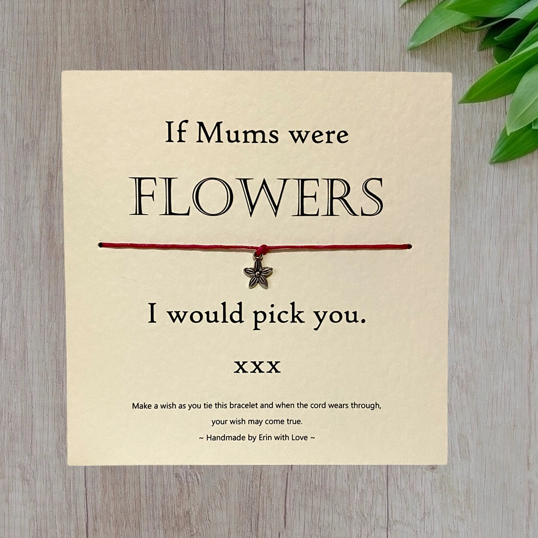 If Mums Were Flowers... Wish Bracelet and Message Card - Click Flowers UK | Fresh Flower Bouquet Delivery in Spalding, Lincolnshire
