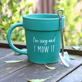 Sexy and I Mow It Pot Mug and Shovel Spoon - Click Flowers UK | Fresh Flower Bouquet Delivery in Spalding, Lincolnshire