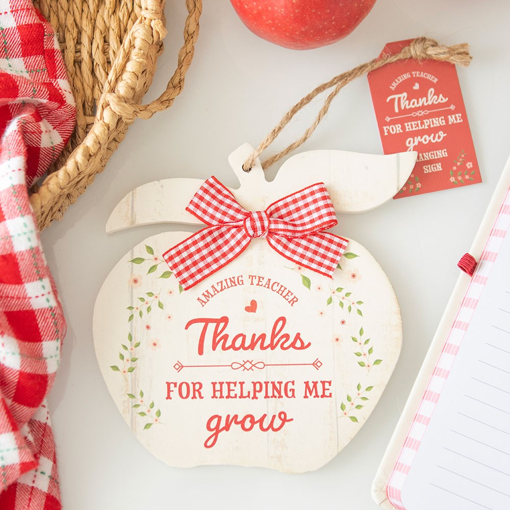 Thanks For Helping Me Grow Apple Hanging Decoration - Click Flowers UK | Fresh Flower Bouquet Delivery in Spalding, Lincolnshire