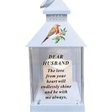 Husband Battery Operated Robin Lantern With Timer Ornament - Click Flowers UK | Fresh Flower Bouquet Delivery in Spalding, Lincolnshire