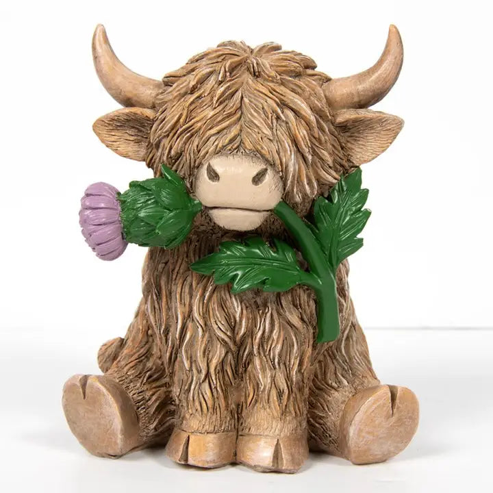 Highland Cow with Thistle - Click Flowers UK | Fresh Flower Bouquet Delivery in Spalding, Lincolnshire