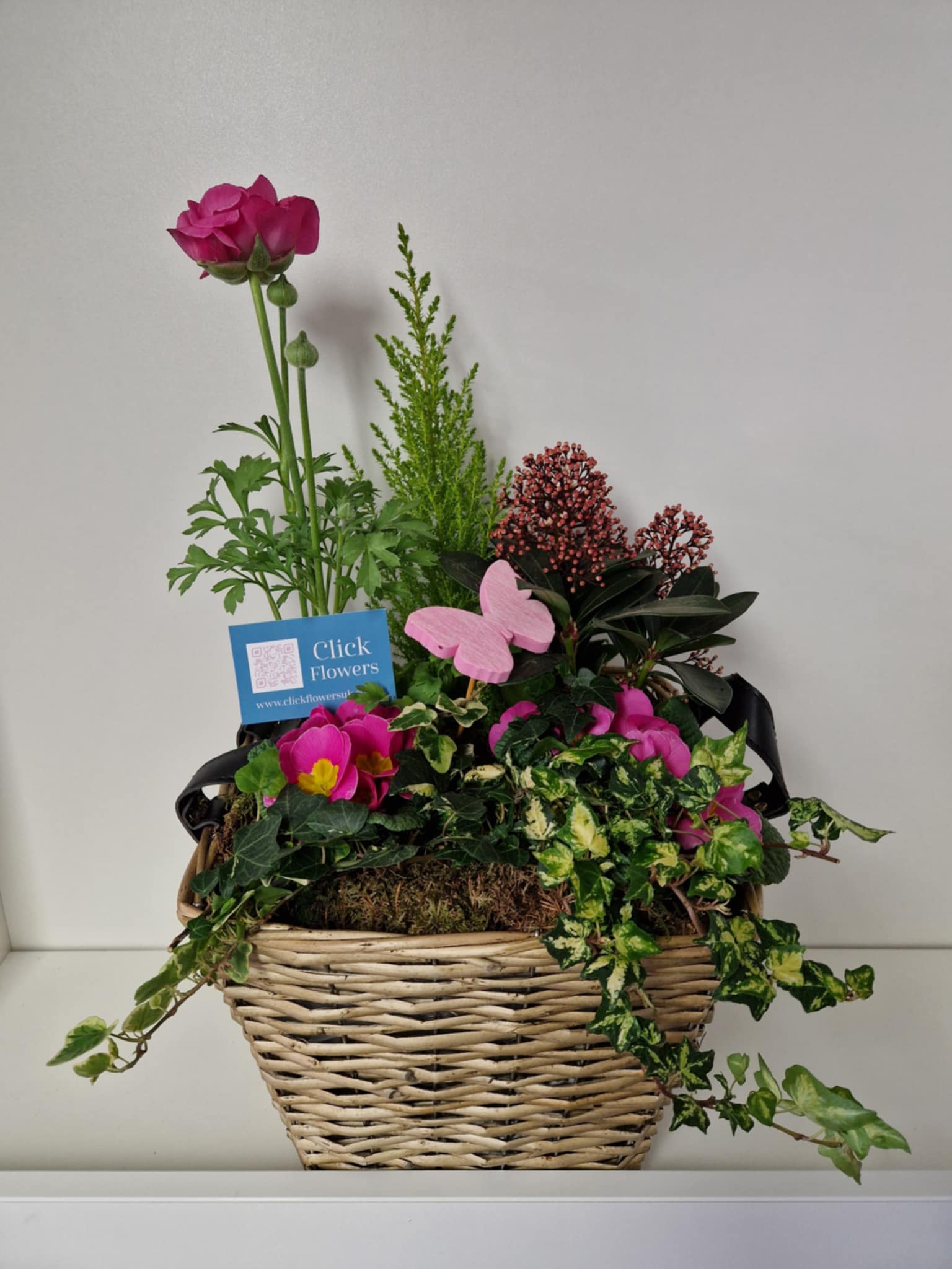 Planter - 30cm Square Basket - Click Flowers UK | Fresh Flower Bouquet Delivery in Spalding, Lincolnshire