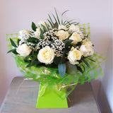 Luxury Romantic Large Head White Rose Bouquet - Click Flowers UK | Fresh Flower Bouquet Delivery in Spalding, Lincolnshire